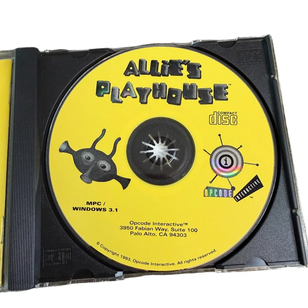 Allie's Playhouse PC CD-ROM Windows‎ 3.1 Vintage 1993 Educational Game Opcode